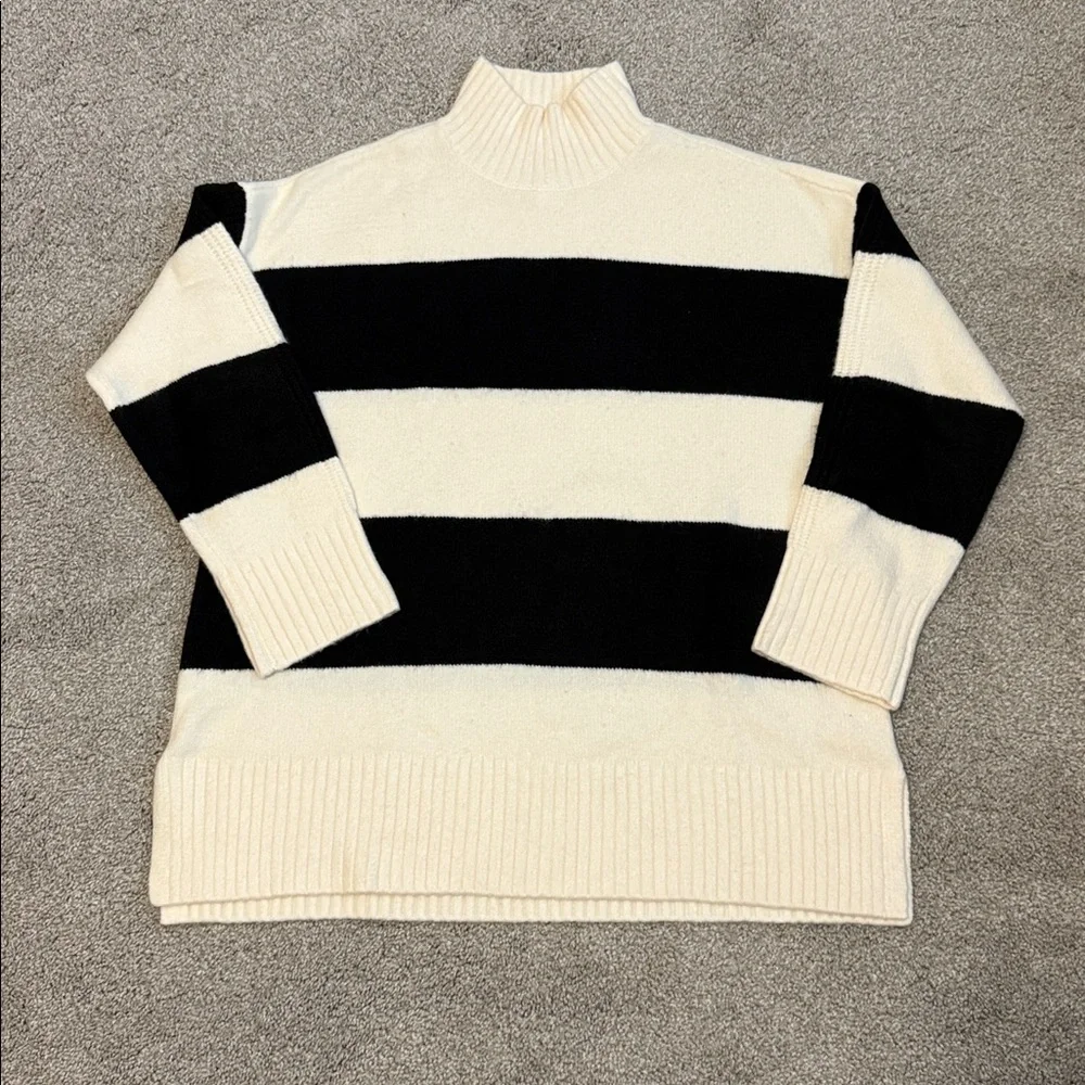 LOFT Striped Mock neck Sweater